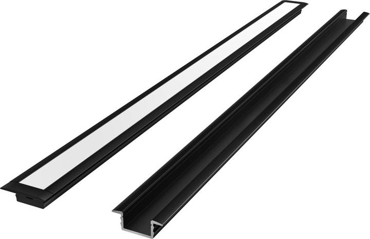 NoName Taśma LED LED profil zestaw, wbudowany, czarny, z białą pokrywką i klipsami, 3m (White, 300 cm, Indoor)