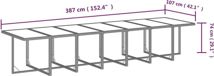Produktbild vidaXL Garten Essgruppe (107 x 107 x 74 cm)