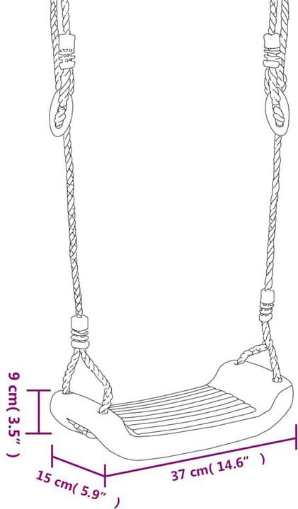 Actual product image vidaXL Swing seats with ropes 2 pcs. Blue 37x15 cm Polyethene