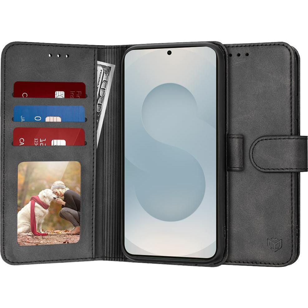 Techsuit - Diary Book - Samsung Galaxy S25 Edge - Black (Samsung Galaxy S25 Edge), Cover smartphone, Nero