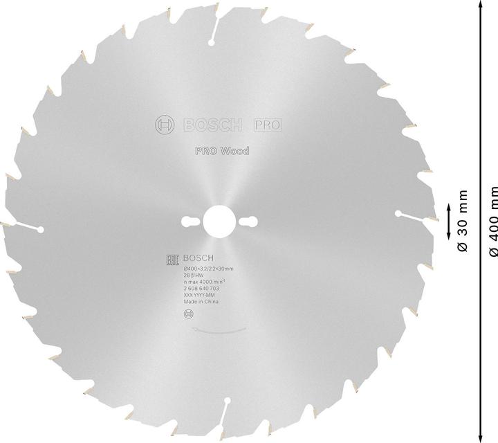 Actual product image Bosch Professional Zubehör PRO Wood circular saw blade, 400 x 3.2 x 30 mm