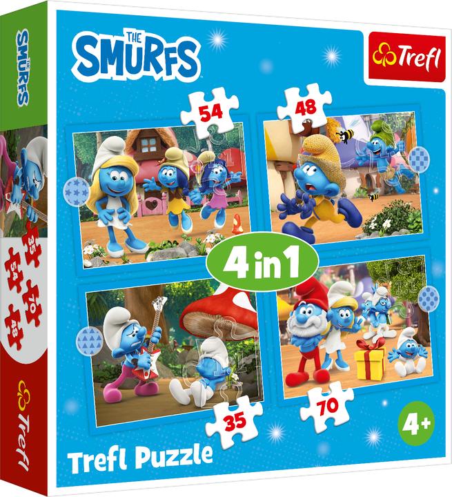 Actual product image Trefl 4 in 1 Puzzle - Smurfs (70 pieces)
