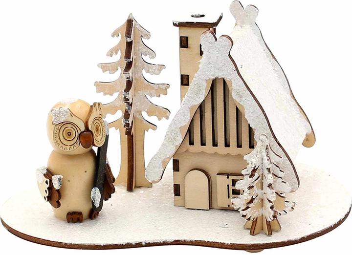 Produktbild SIGRO Holz Räucherhaus verschneit, 1 Stück (15 x 10 x 9 cm)