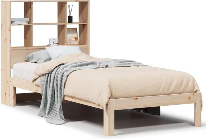 Actual product image VidaXL Bed with shelf without mattress pine (160 x 200 cm)