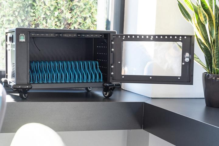 Actual product image Digitus Mobile charging cabinet, 14", USB-C, electr. PIN key, 16 charging stations, fan, 384 x 550 x 375 mm
