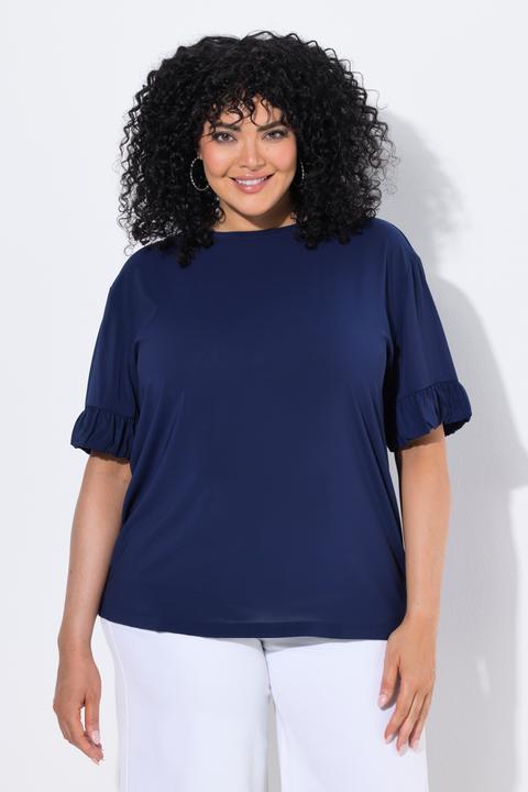 Actual product image Ulla Popken Mixed Material Ruffle Cuff Tee (42)