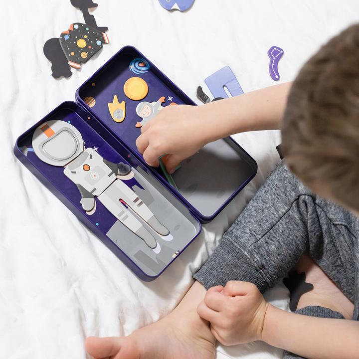 Actual product image mierEdu Magnetic game Box Dress Up - Astronaut to dress up I Promotes motor skills and imagination I Ideal (31 pieces)