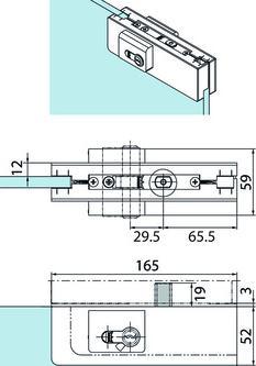 Image du produit Dormakaba Serrure d'angle US 10 pour installations entièrement en verre DORMA GLAS Mundus Comfort (1 pcs)