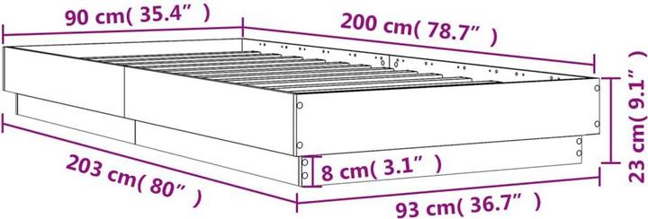 Actual product image vidaXL Bedstead (90 x 200 cm)