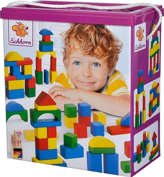 Eichhorn Bunte Holzbausteine in der Aufbewahrungsbox