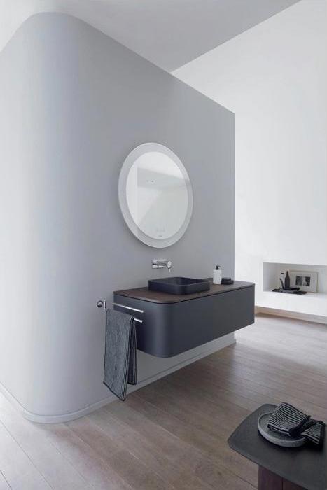 Actual product image Duravit Countertop washbasin 40 x 40 cm Happy D.2 Plus anthracite/white 2359406100 (400 mm, 400 mm)