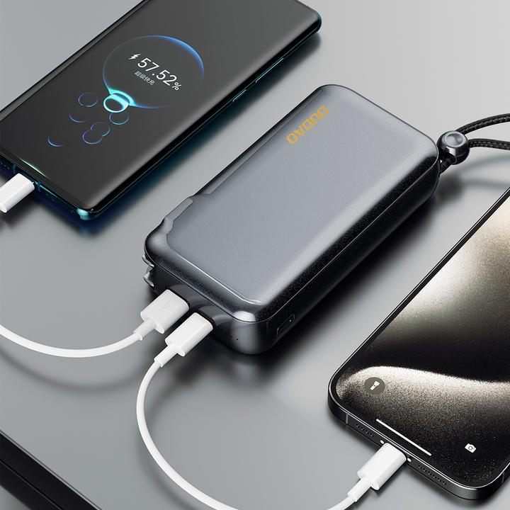 Actual product image Dudao K25 2in1 10000mAh 3-Plug Powerbank Charger - Grey (10000 mAh, 37 Wh)