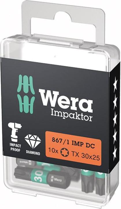 Produktbild Wera Bit 867/1 IMP DC T30 Länge 25 mm 1/4 ″ C6,3 Impaktor, DC
