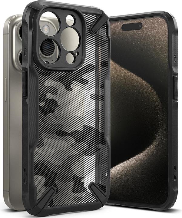 Actual product image Ringke Case for iPhone 15 Pro FUSION X DESIGN CAMO BLACK (Apple iPhone 15 Pro)