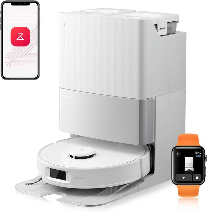 Produktbild Roborock Qrevo Edge S5A Saugroboter mit Wischfunktion,Dual Anti-Tangle-System,17000Pa,FlexiArm,Weiss (17000 Pa, Wischpads (rotierend))