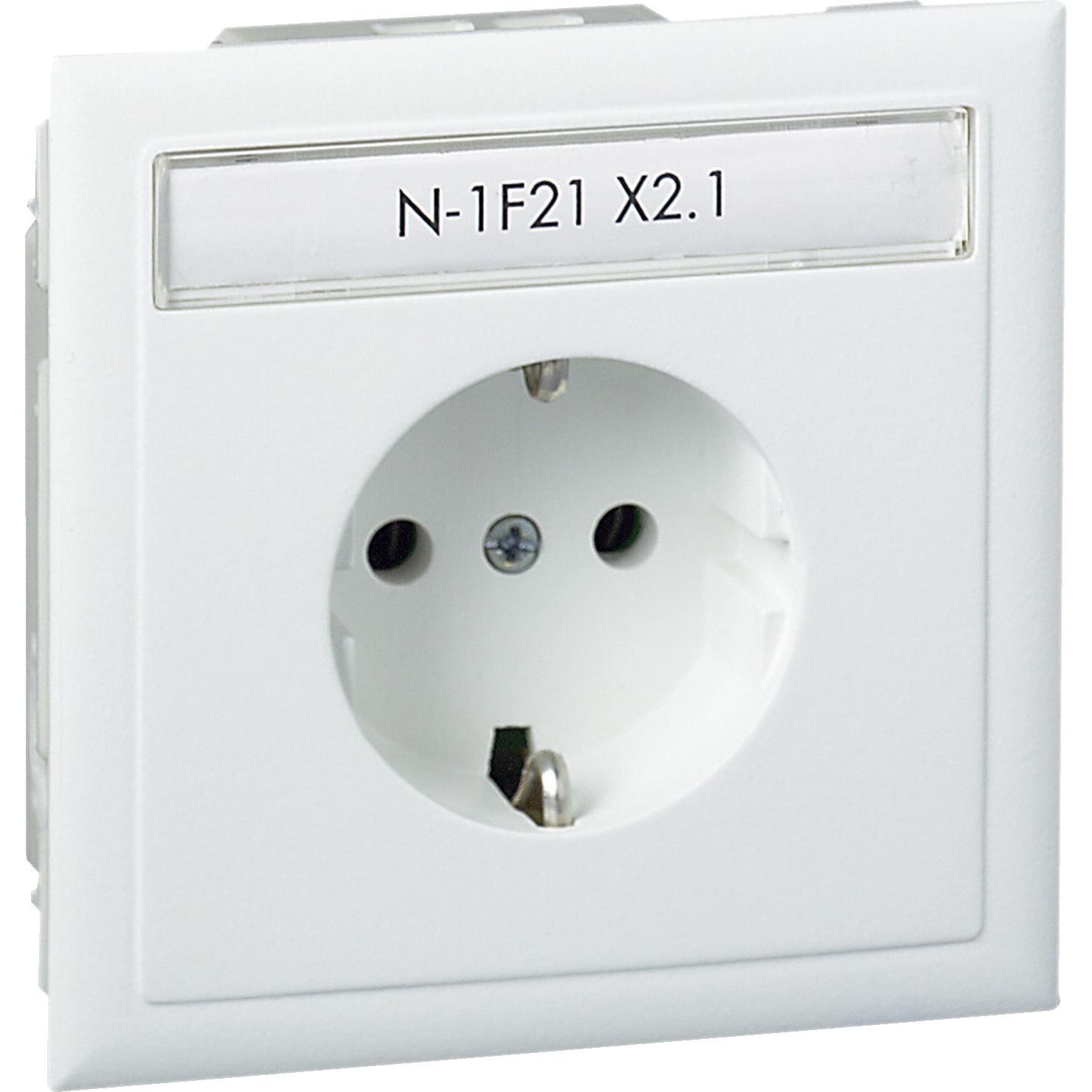 Schneider Electric, Steckdose, Schukosteckdose 1-fach, inkl.Dose weiss R9016 Schriftfeld TYP:CYB-PS-SK1-9016 5975000