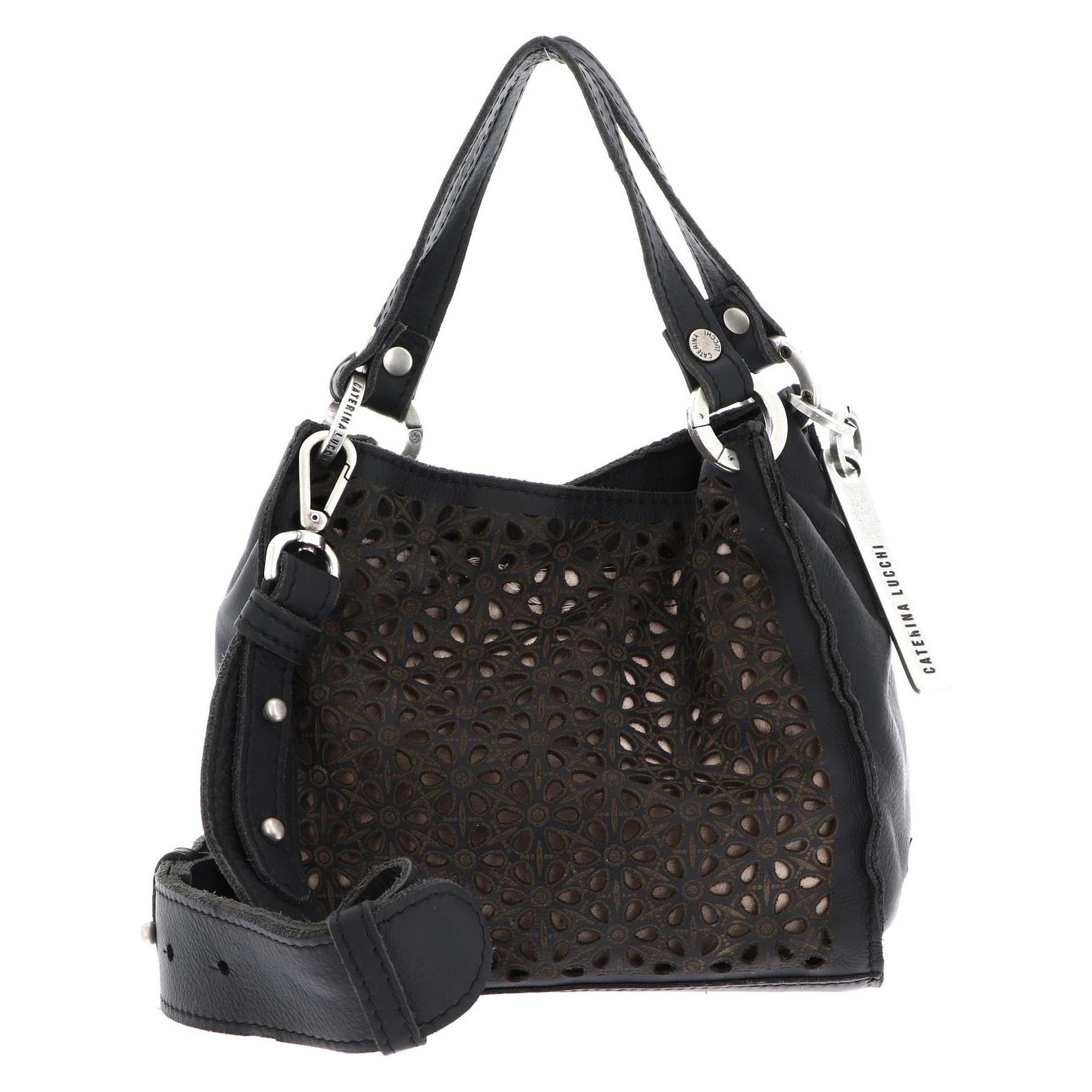 Caterina Lucchi, Damen, Handtasche, Modena Anna Shopping Bag, Schwarz, Beige