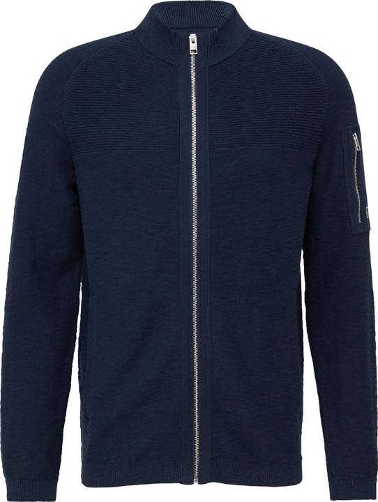 Produktbild s.Oliver Strickjacke Strickjacke mit Flammgarnstruktur und Stehkragen (M)