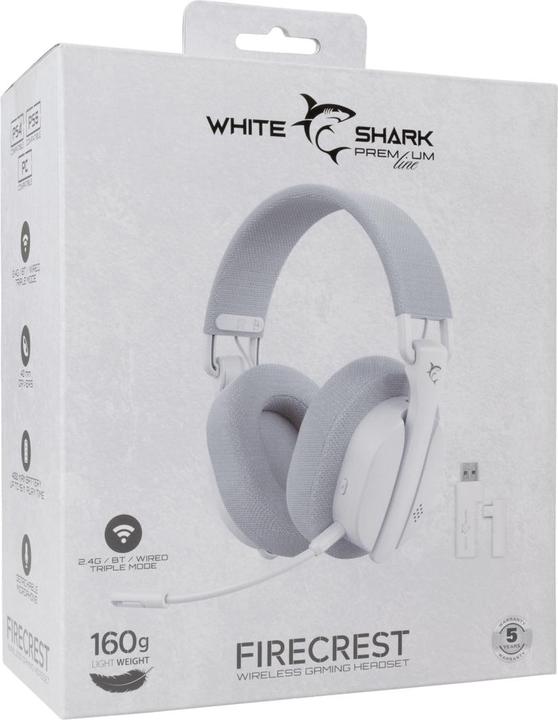 Actual product image White Shark WGH-2444 Firecrest White (No noise cancellation, 15 h, Cable, Wireless)
