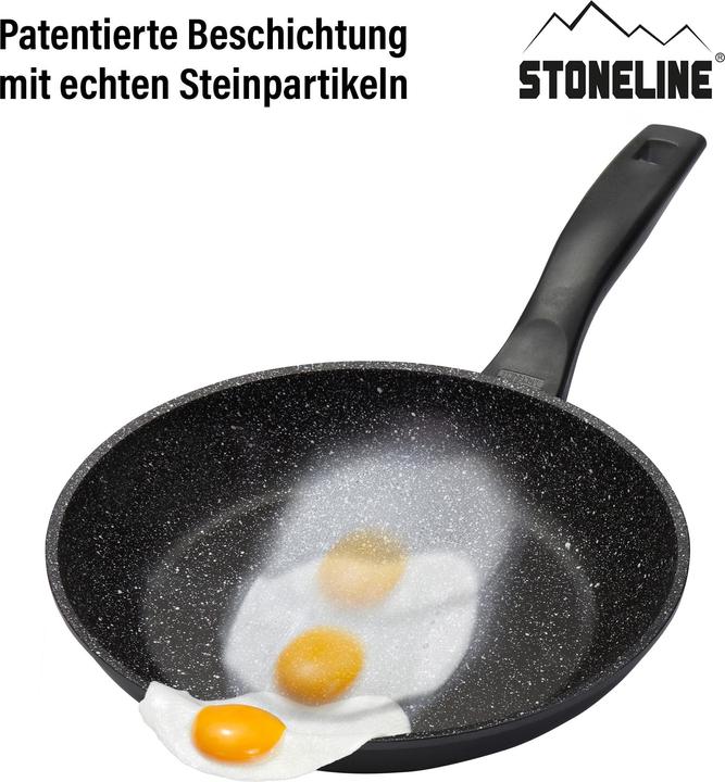 Produktbild Stoneline Made in Germany pan 19046 Frying, Diameter 24 cm, Suitable for induction hob, Fixed handle, Anthraci (Bratpfanne, Aluminium, 24 x 4.60 cm)