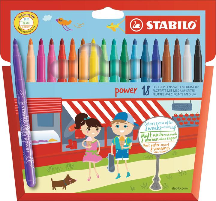Immagine prodotto STABILO pennarello power (Multicolore, 18 x)