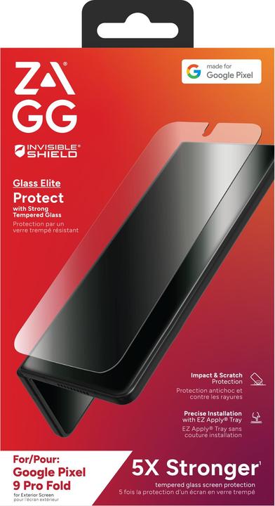 Image du produit Zagg InvisibleShield Protecteur d'écran en verre trempé transparent Google Pixel 9 Pro Fold (1 pcs, Google Pixel 9 Pro Fold)