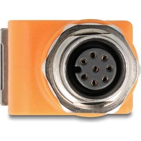 Thumbnail - Delock M12 Adapter A-kodiert 8 Pin Buchse zu RJ45 Buchse Cat (RJ45 (1x)), Netzwerkadapter, Orange