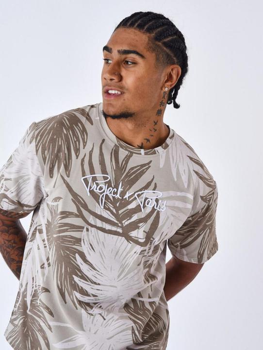 Immagine prodotto Project X Paris t-shirt con foglie di palma all over (XS)