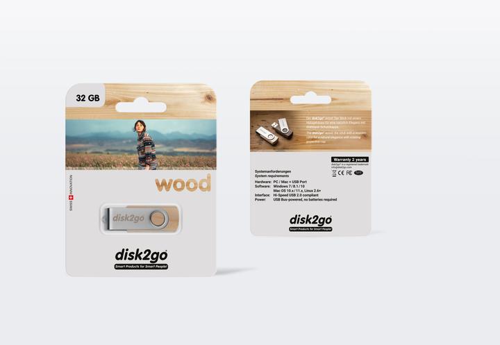 Image du produit Disk2go Bois (32 Go, USB-A)