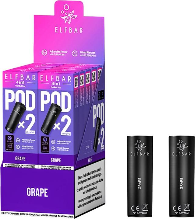 Image du produit Elfbar 4 in 1  2x2ml Pods (20mg)  Grape (Raisin)