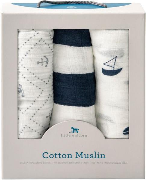 little unicorn Swaddle 3 Pack (120 cm, 120 cm)