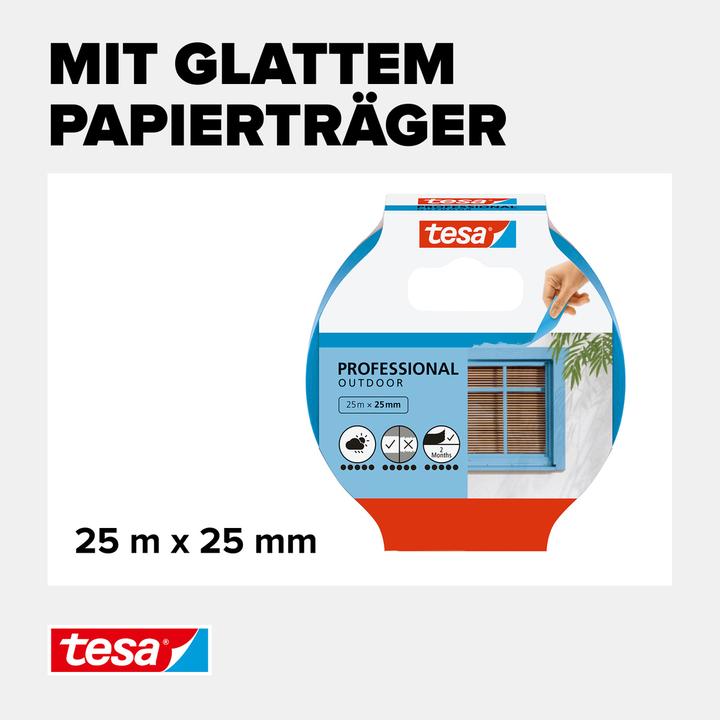 Produktbild tesa Malerkrepp OUTDOOR, Malerband für den Aussenbereich (25 mm)