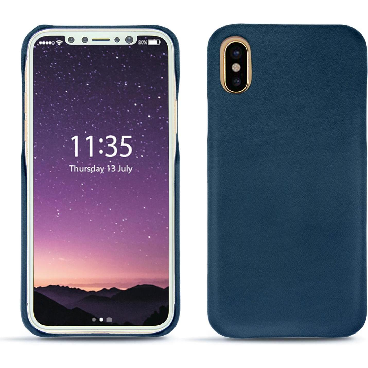 Thumbnail - Noreve Lederschutzhülle (Apple iPhone XS), Smartphone Hülle, Blau