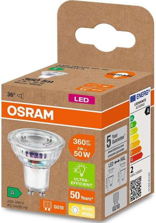 Actual product image Osram Reflektorlampe (GU10, 2 W, 360 lm, 6 x, B)