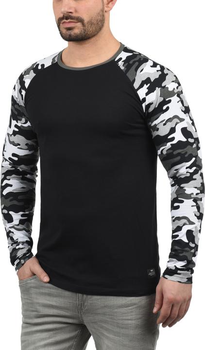 Actual product image Solid Cajus Men's Camouflage Long Sleeve T-Shirt Top With Crew Neck Made Of 100% Cotton With Pattern (XXL)