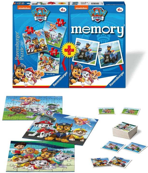 Productafbeelding Ravensburger RAV Paw Patrol Multipack 3 Puzzel/Memory 20823 (25 onderdelen)