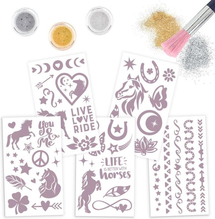 Produktbild Depesche Miss Melody - Glitter Tattoo Set NIGHT HORSES ( 0412657 )