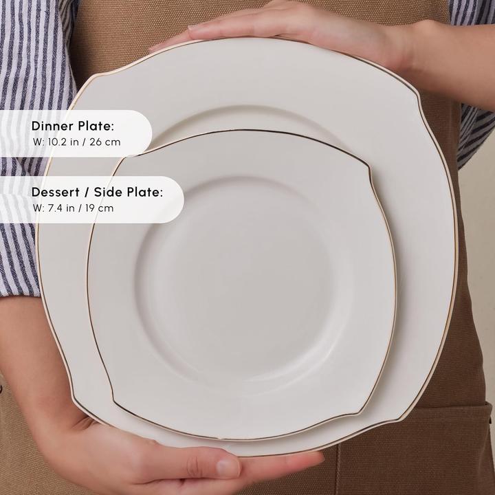 Actual product image Karaca Wave 53-Piece Bone Porcelain Tableware Set (53 pcs.)