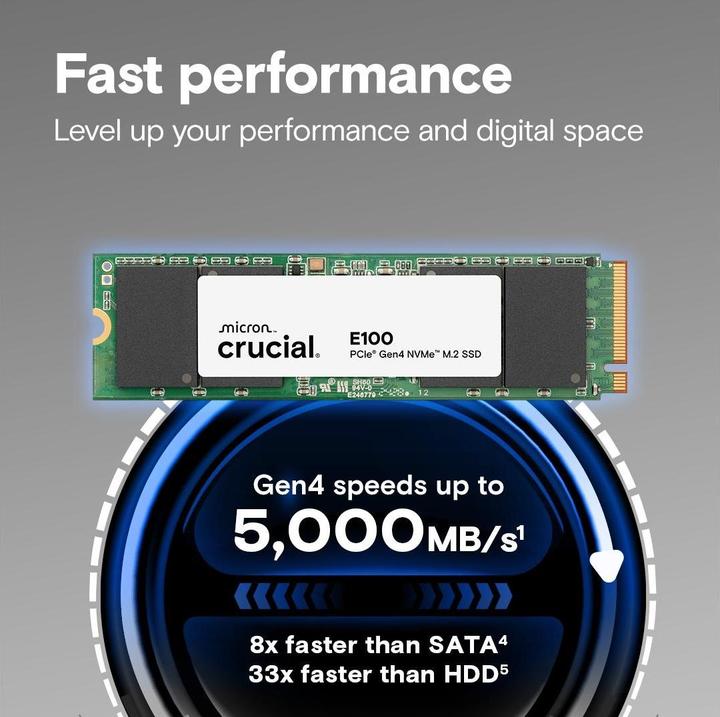 Produktbild Crucial E100 (2000 GB, M.2, M.2 2280)