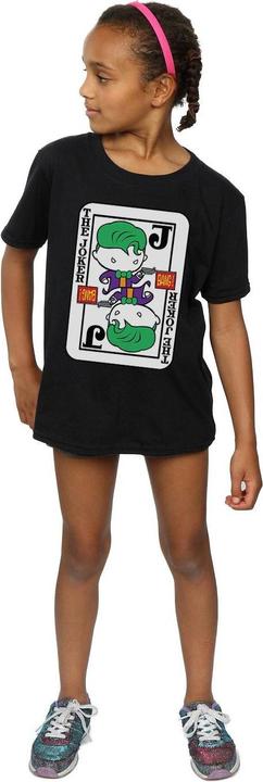 Actual product image Girls Chibi Joker Playing Card Cotton T-Shirt (140, 146)