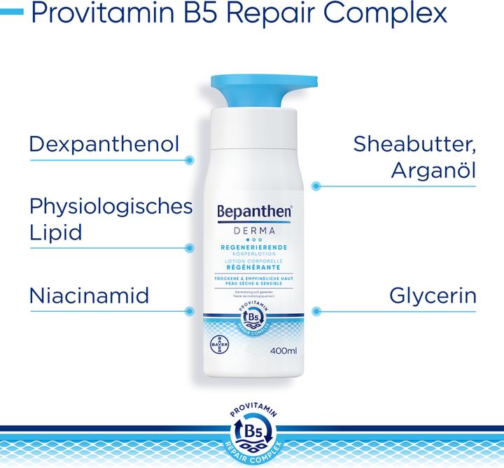 Actual product image Bepanthen Derma Regenerierende Körperlotion (Body cream, 400 ml)