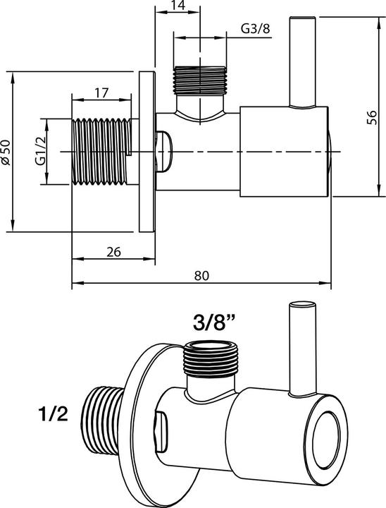 Produktbild Möbel-Eins Eckventil