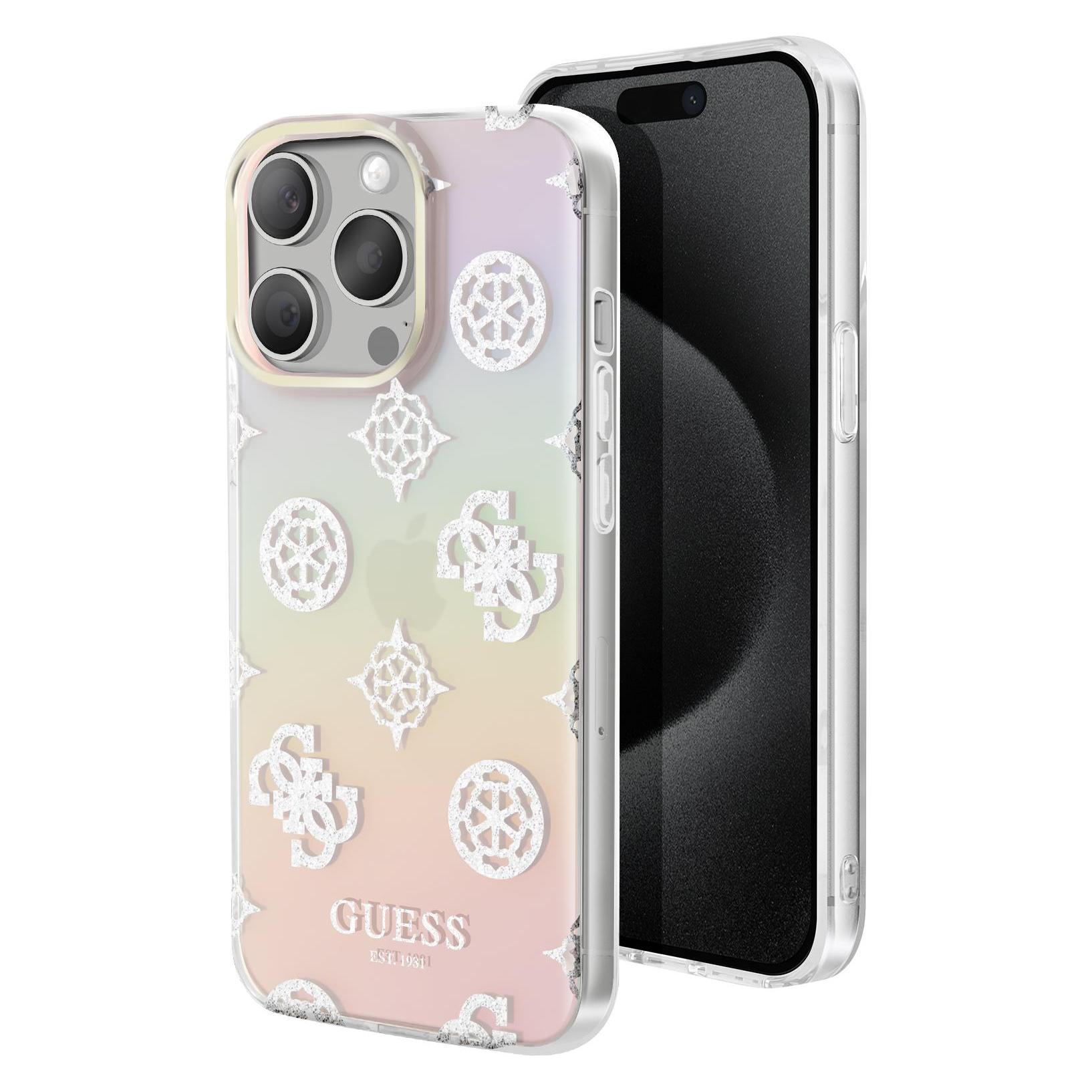 Guess Hülle Tpu Peony Mit Handschlaufe, Mehrfarbig Series (Apple IPhone 15 Pro), Smartphone Hülle, Mehrfarbig