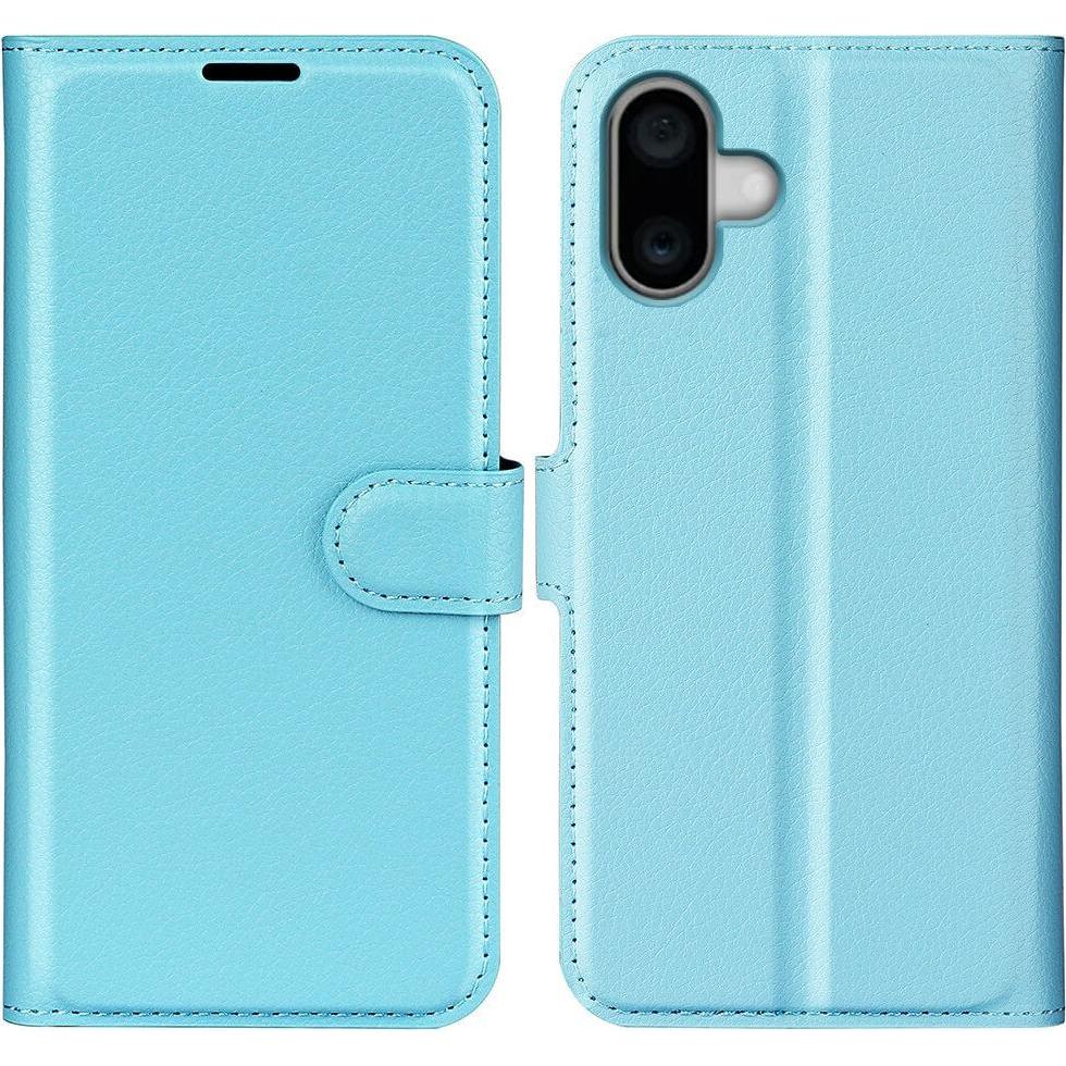 Cover-Discount iPhone 16 - Leder Etui Hülle (Apple iPhone 16), Smartphone Hülle, Blau