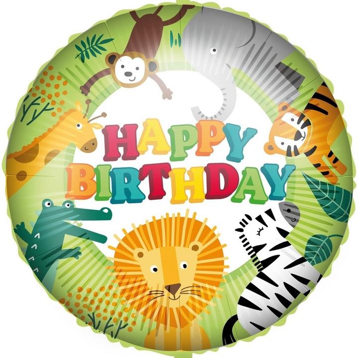 Produktbild Magni Procos 92422 - Happy Birthday Jungle Folienballon, Größe 46 cm, Helium, Ballon, Dschungel, Geburtsta (1 x)