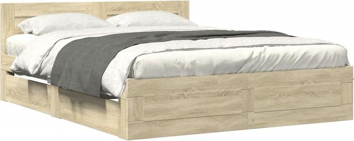 Actual product image VidaXL Bed frame with headboard (150 x 200 cm)