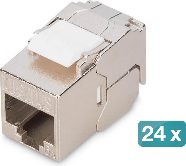 Digitus CAT 6A Kompakt-Keystone Modul, geschirmt, werkzeugfreier Montageanschluss. 24 Stk. (Keystone Modul)