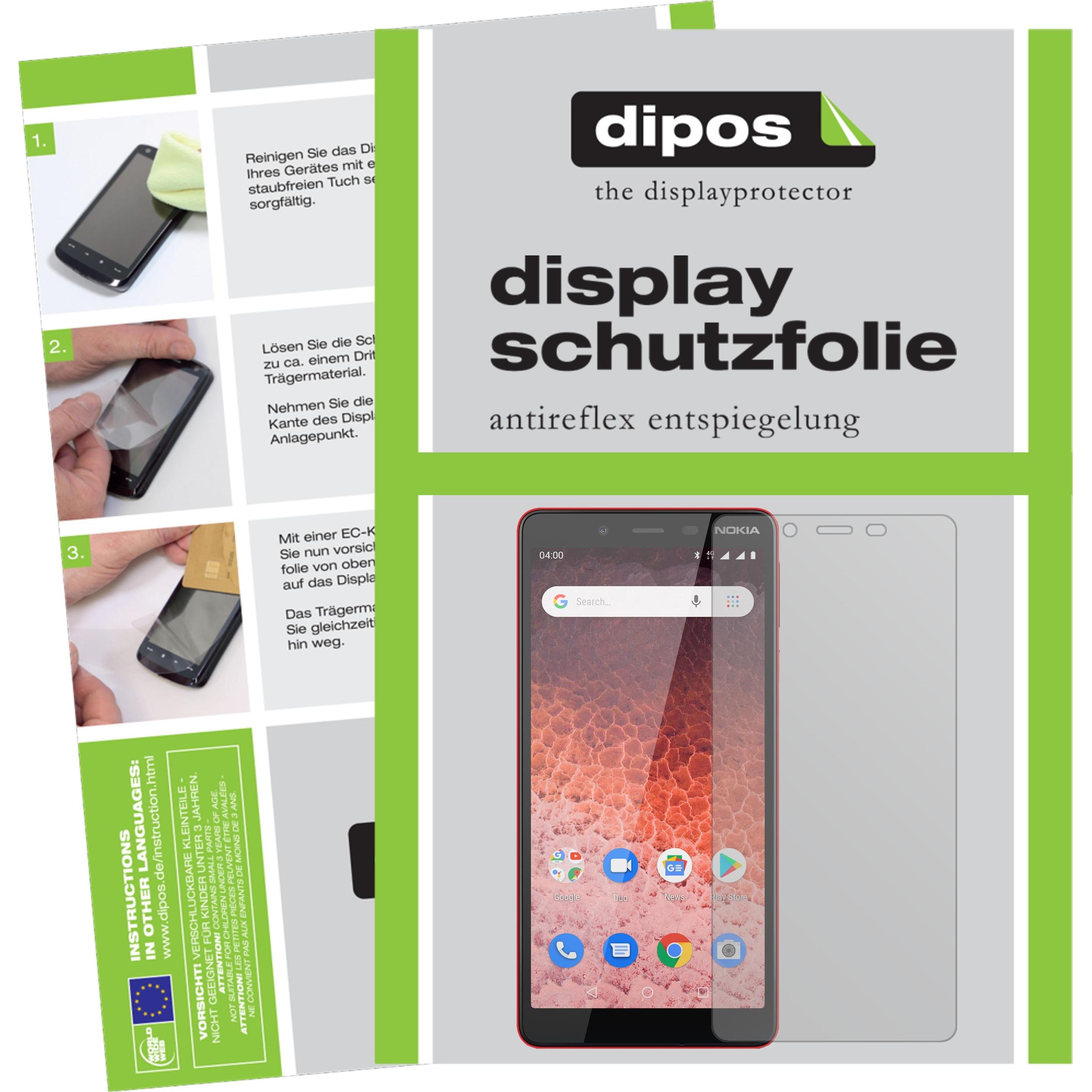 Dipos Displayschutzfolie Antireflex (2 Stück, Nokia 1 Plus), Smartphone Schutzfolie, Transparent