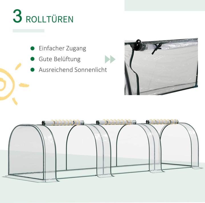 Produktbild Outsunny Folientunnel mit 3 Türen