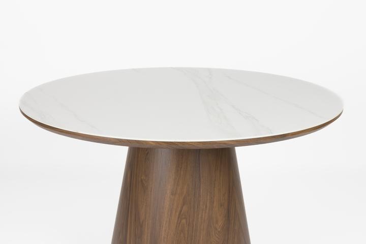 Image du produit White Label Living Dining Table Almira Round Walnut
